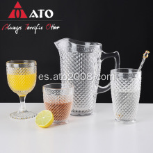 Copa de agua de cristal de vidrio de diamante tallado